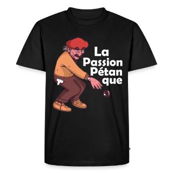 Français La Passion Pétanque Jeu de Pétanque Boule - Men's Premium Organic T-Shirt - black - Front - Nico (187cm)