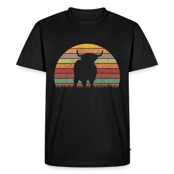 Scottish Highland Cattle Vintage Highland Cattle - Men's Premium Organic T-Shirt - black - Front - Nico (187cm)