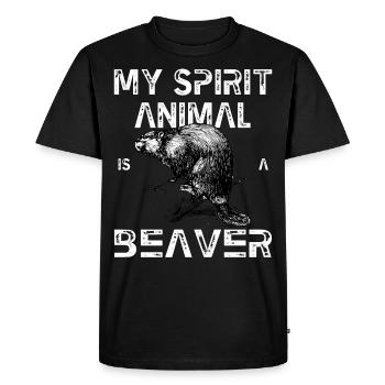 Spirit Animal Beaver - T-shirt Premium bio Homme - noir - Devant - Nico (187cm)