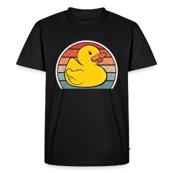 Rubber duck retro vintage bath toy bathtub - Men's Premium Organic T-Shirt - black - Front - Nico (187cm)