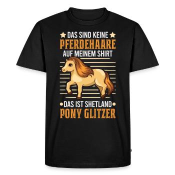Tenue de cheveux de poney Shetland disant cadeau Shetty - T-shirt Premium bio Homme - noir - Devant - Nico (187cm)