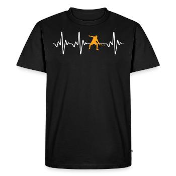 Conception de thé jaune de courge - T-shirt Premium bio Homme - noir - Devant - Nico (187cm)