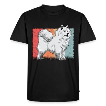 Samoyed vintage sled dog Samoyed - Men's Premium Organic T-Shirt - black - Front - Nico (187cm)