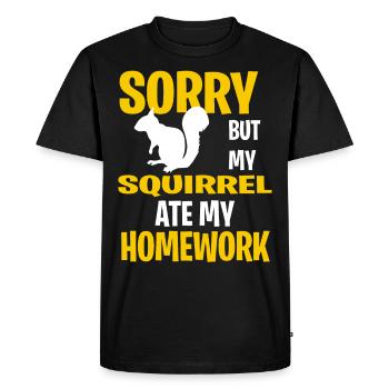 Funny Squirrel Present Idea - Men's Premium Organic T-Shirt - black - Front - Nico (187cm)