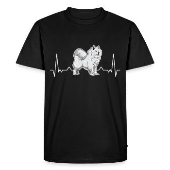 Samoyed heartbeat sled dog Samoyed - Men's Premium Organic T-Shirt - black - Front - Nico (187cm)