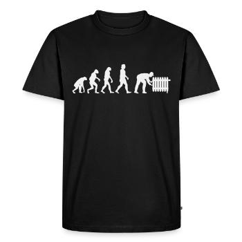 Heizungsbauer Evolution Heizung Anlagenmechaniker - Männer Premium Bio T-Shirt - Schwarz - Vorne - Nico (187cm)