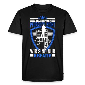 Les constructeurs d’échafaudages ne sont pas des bourrer - T-shirt Premium bio Homme - noir - Devant - Nico (187cm)