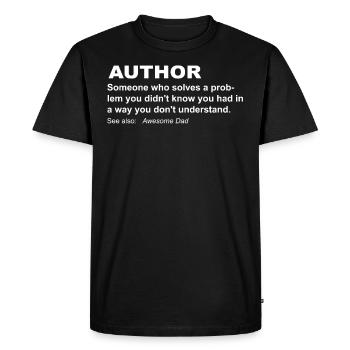 Funniest Author T Shirt - Men's Premium Organic T-Shirt - black - Front - Nico (187cm)