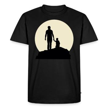 Fancy Dad And Moon Design - T-shirt Premium bio Homme - noir - Devant - Nico (187cm)