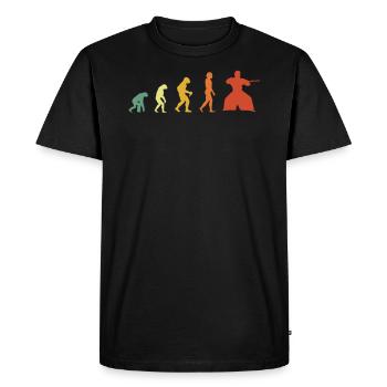Rétro aikido Evolution - T-shirt Premium bio Homme - noir - Devant - Nico (187cm)