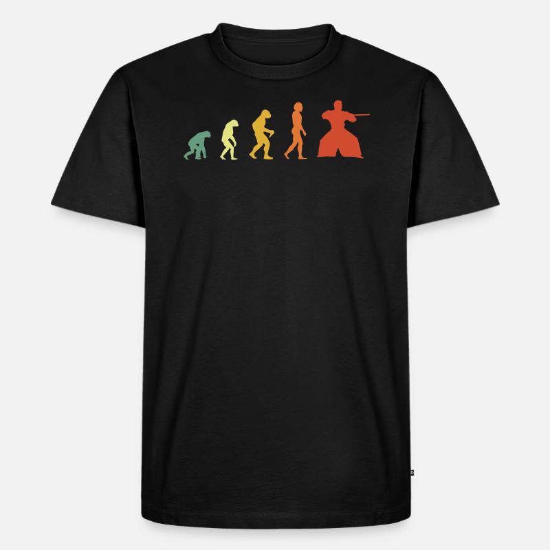 Rétro aikido Evolution - T-shirt Premium bio Homme - noir