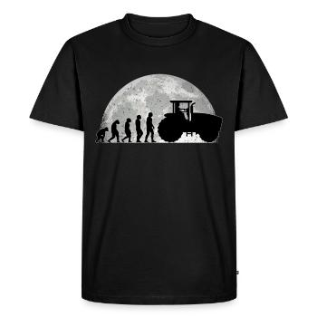 Tracteurs Evolution Lune Tracteur agriculteur - T-shirt Premium bio Homme - noir - Devant - Nico (187cm)
