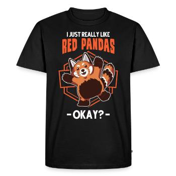 J'aime vraiment le cadeau Red Pandas Red Panda - T-shirt Premium bio Homme - noir - Devant - Nico (187cm)
