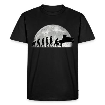 Pianist Evolution Moon Piano Piano Gift - Men's Premium Organic T-Shirt - black - Front - Nico (187cm)