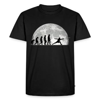 Escrime Evolution Lune Escrimeur sportif - T-shirt Premium bio Homme - noir - Devant - Nico (187cm)