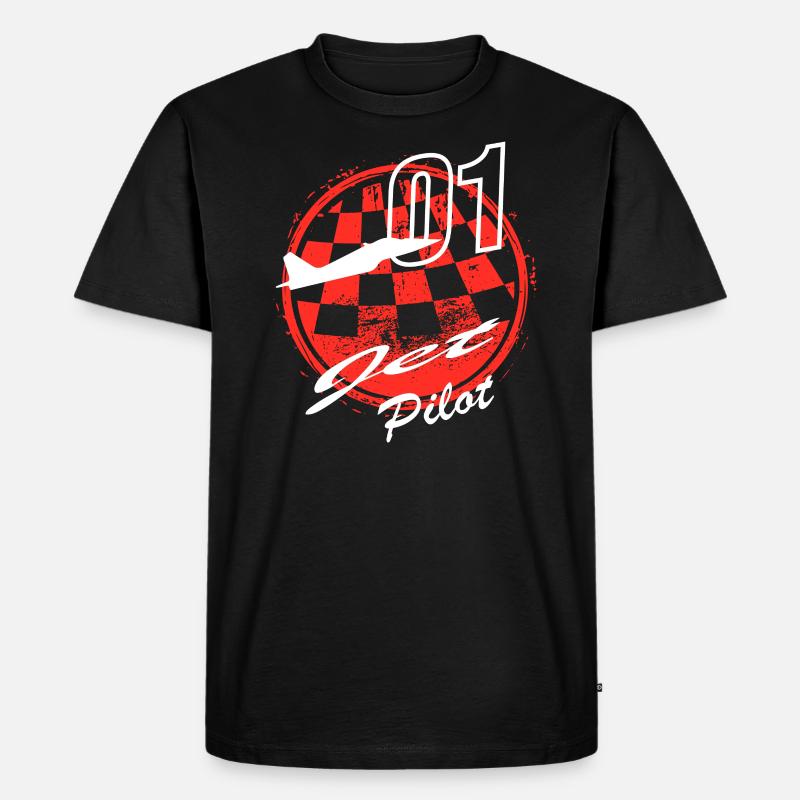 JET PILOT - Männer Premium Bio T-Shirt - Schwarz