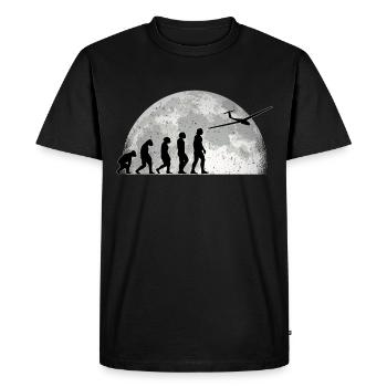 Glider Evolution Moon Glider - Men's Premium Organic T-Shirt - black - Front - Nico (187cm)