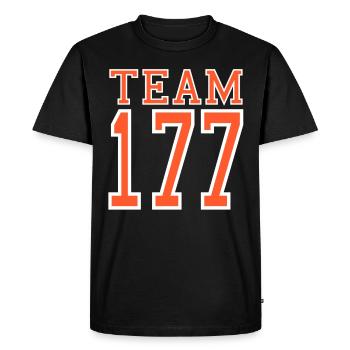 Number 177 NR. 177 - Men's Premium Organic T-Shirt - black - Front - Nico (187cm)