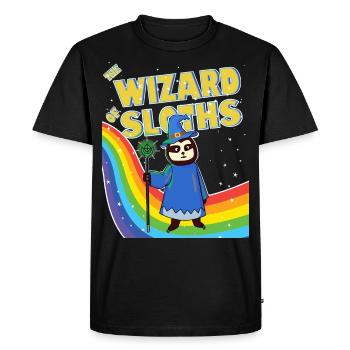 the wizard of sloths - Men's Premium Organic T-Shirt - black - Front - Nico (187cm)