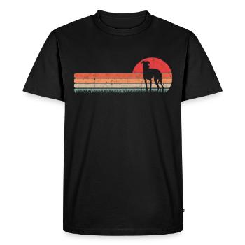 Whippet Retro Greyhound Lévrier Vintage - T-shirt Premium bio Homme - noir - Devant - Nico (187cm)