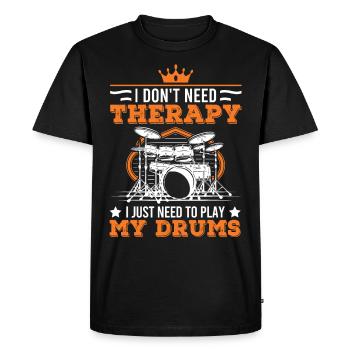 Batteur de thérapie par batterie - T-shirt Premium bio Homme - noir - Devant - Nico (187cm)