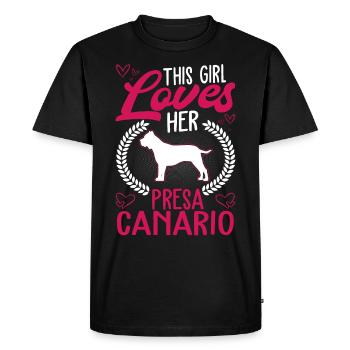 Cette fille aime son Presa Canario Dogo - T-shirt Premium bio Homme - noir - Devant - Nico (187cm)