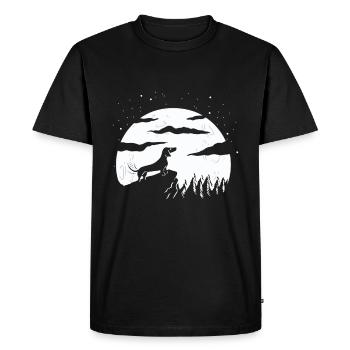 Chien de toit allemand Lune Teckel - T-shirt Premium bio Homme - noir - Devant - Nico (187cm)