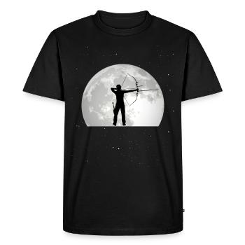 Arc-en-ciel Lune Flèche et arc - T-shirt Premium bio Homme - noir - Devant - Nico (187cm)