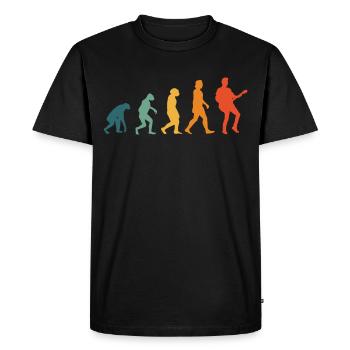 Guitariste Evolution rétro guitare guitare guitare basse - T-shirt Premium bio Homme - noir - Devant - Nico (187cm)