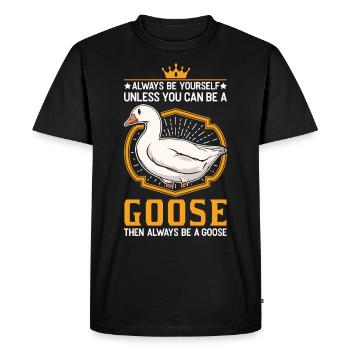 Goose Quota Goose Breeder - Men's Premium Organic T-Shirt - black - Front - Nico (187cm)