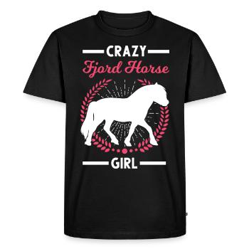 Crazy Fjord Horse Girl Fjordpferd - T-shirt Premium bio Homme - noir - Devant - Nico (187cm)