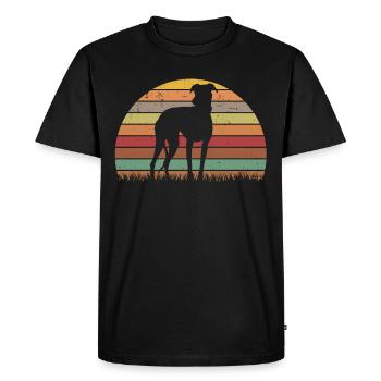Greyhound Retro British Greyhound Vintage - Men's Premium Organic T-Shirt - black - Front - Nico (187cm)
