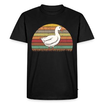 Goose Retro Goose Vintage Goose Breeder - Men's Premium Organic T-Shirt - black - Front - Nico (187cm)