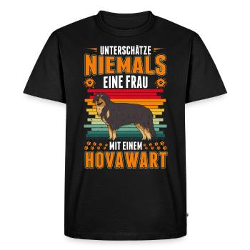 Hovawart Frau - Männer Premium Bio T-Shirt - Schwarz - Vorne - Nico (187cm)