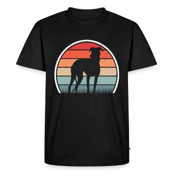 Whippet Retro Greyhound Vintage Sighthound - T-shirt Premium bio Homme - noir - Devant - Nico (187cm)