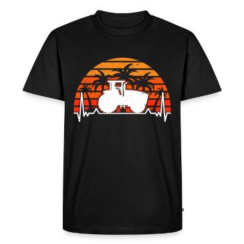 Évolution du tracteur Agriculteur Conducteur de tracteur Agriculteur - T-shirt Premium bio Homme - noir - Devant - Nico (187cm)