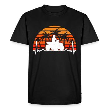 Quad Heartbeat Retro 4x4 VTT Quad Biker - T-shirt Premium bio Homme - noir - Devant - Nico (187cm)