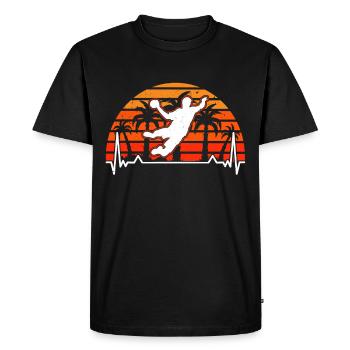Handball Heartbeat Retro Handball Équipe de handball - T-shirt Premium bio Homme - noir - Devant - Nico (187cm)