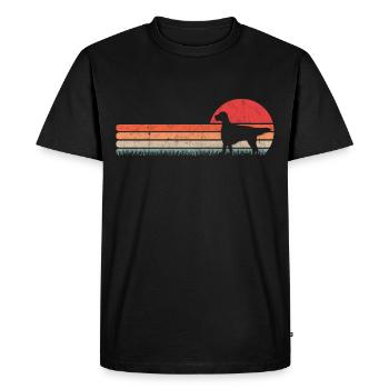 English Setter Retro Englischer Setter Vintage - Men's Premium Organic T-Shirt - black - Front - Nico (187cm)