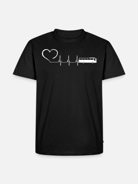 BUS ECG HEARTBEAT - Men's Premium Organic T-Shirt - black