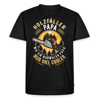 Holzfäller Papa Baumfäller Förster Forstwirt - Männer Premium Bio T-Shirt - Schwarz - Vorne - Nico (187cm)