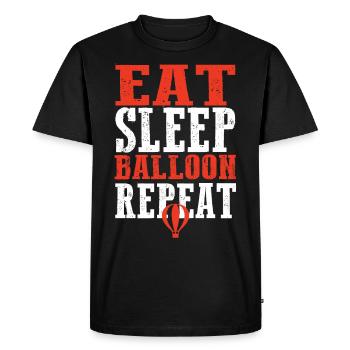 Manger dormir Ballon Répéter - T-shirt Premium bio Homme - noir - Devant - Nico (187cm)