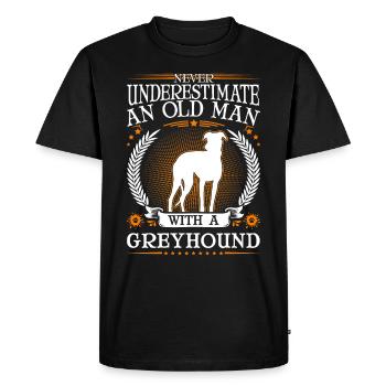 Greyhound Old Man British Greyhound - Men's Premium Organic T-Shirt - black - Front - Nico (187cm)
