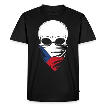 Dia De Los Muertos - Czech Republic Skull - Men's Premium Organic T-Shirt - black - Front - Nico (187cm)