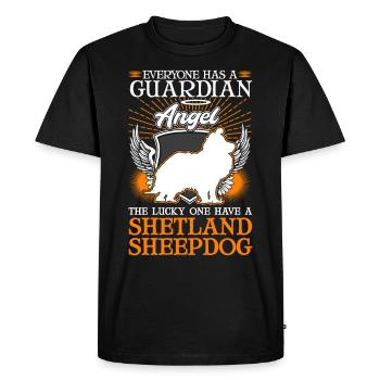 Sheltie Ange Gardien Shetland Berger - T-shirt Premium bio Homme - noir - Devant - Nico (187cm)