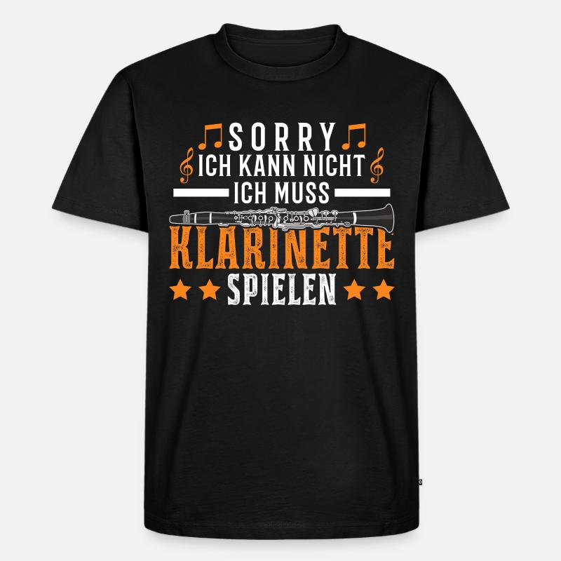 Klarinette Klarinettist - Männer Premium Bio T-Shirt - Schwarz