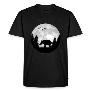 Tapir Lune - T-shirt Premium bio Homme - noir - Devant - Nico (187cm)