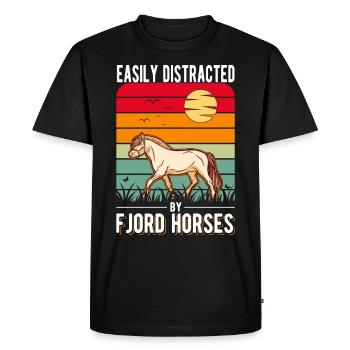 Facilement distrait par Fjord Horses Fjord Horse - T-shirt Premium bio Homme - noir - Devant - Nico (187cm)