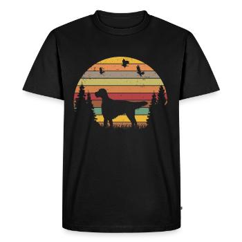 Deutsch Setter Retro - Men's Premium Organic T-Shirt - black - Front - Nico (187cm)