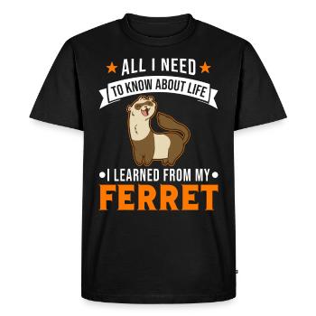 Ferret saying Ferret - Men's Premium Organic T-Shirt - black - Front - Nico (187cm)
